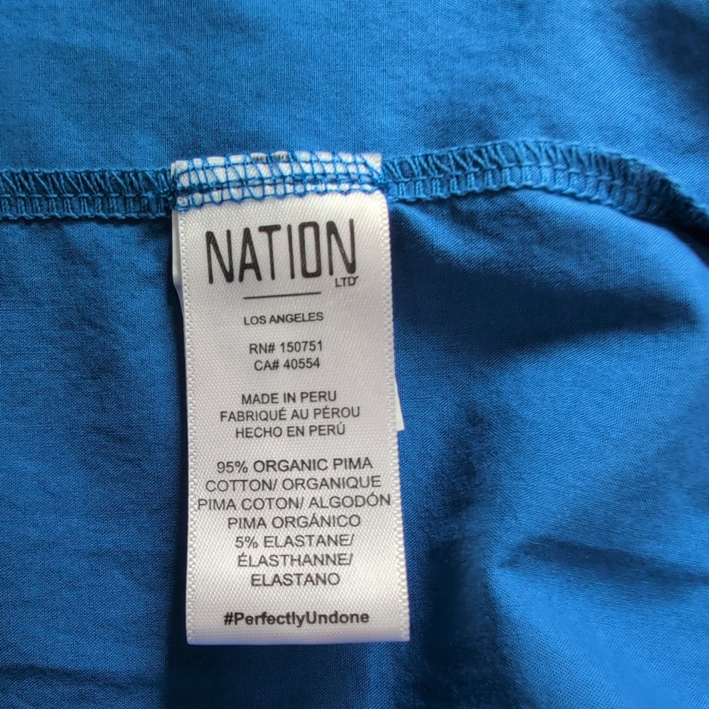 Nation LTD Royal Blue Organic Pima Cotton Tiered Mini Dress 5267RB Medium - Picture 6 of 12